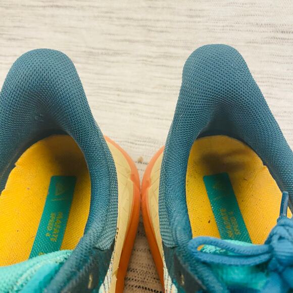 Hoka One One Teal and Yellow Athletic Shoes - Picture 6 of 8